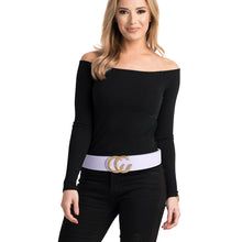 Load image into Gallery viewer, Lavender and Gold CC Designer Belt
