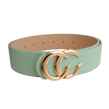Load image into Gallery viewer, Mint and Gold CC Designer Belt
