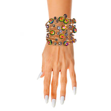 Load image into Gallery viewer, Multi Color Round Crystals Cuff
