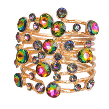 Load image into Gallery viewer, Multi Color Round Crystals Cuff
