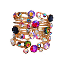 Load image into Gallery viewer, Multi Color Round Crystals Cuff
