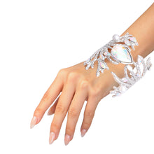 Load image into Gallery viewer, Aurora Borealis Silver Branched Crystal Cuff
