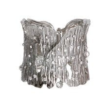 Load image into Gallery viewer, Chunky Silver Tree Bark Hinge Cuff
