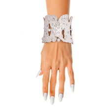 Load image into Gallery viewer, Chunky Silver Tree Bark Hinge Cuff
