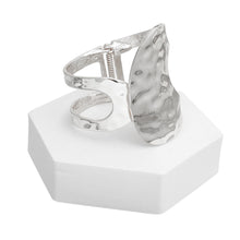 Load image into Gallery viewer, Silver Hammered Metal Wrap Cuff
