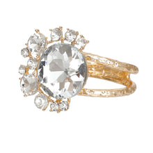 Load image into Gallery viewer, Gold Round Crystals Hinge Cuff
