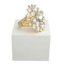 Load image into Gallery viewer, Gold Round Clear Crystal Chunky Cuff
