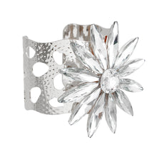 Load image into Gallery viewer, Silver Flower Open Cuff
