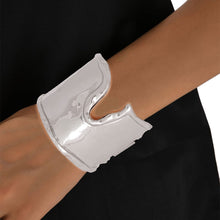 Load image into Gallery viewer, Silver Cut Out Edged Cuff
