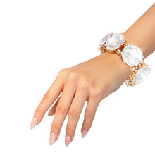 Load image into Gallery viewer, Gold Clear Round Crystal Bracelet
