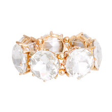 Load image into Gallery viewer, Gold Clear Round Crystal Bracelet
