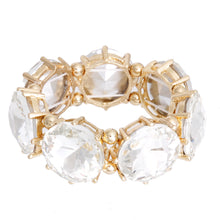 Load image into Gallery viewer, Gold Clear Round Crystal Bracelet
