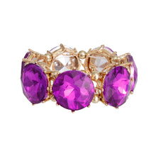 Load image into Gallery viewer, Dark Purple Round Crystal Bracelet
