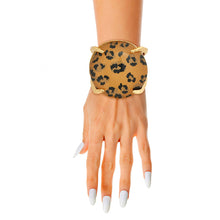 Load image into Gallery viewer, Round Leopard Hinge Cuff
