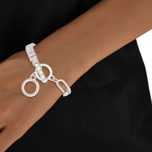 Load image into Gallery viewer, Silver CZ Mixed Link Bracelet
