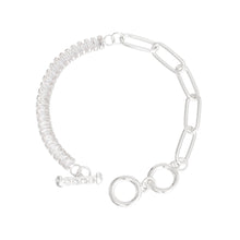 Load image into Gallery viewer, Silver CZ Mixed Link Bracelet

