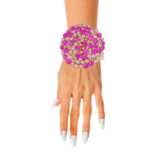 Load image into Gallery viewer, Fuchsia Stone Dome Cluster Cuff
