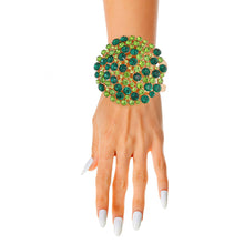 Load image into Gallery viewer, Green Stone Dome Cluster Cuff
