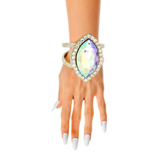 Load image into Gallery viewer, Silver Aurora Borealis Marquise Chunky Cuff
