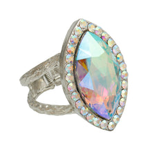 Load image into Gallery viewer, Silver Aurora Borealis Marquise Chunky Cuff
