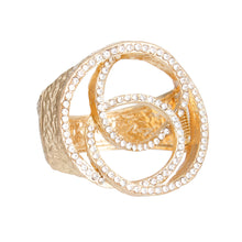 Load image into Gallery viewer, Gold Rhinestone 3D Hinge Cuff
