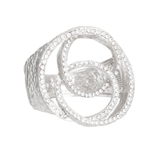 Load image into Gallery viewer, Silver Rhinestone 3D Hinge Cuff
