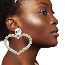 Load image into Gallery viewer, Silver AURBO Wide Heart Earrings
