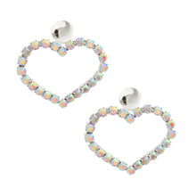 Load image into Gallery viewer, Silver AURBO Wide Heart Earrings
