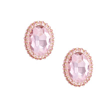 Load image into Gallery viewer, Pink Oval Halo Studs
