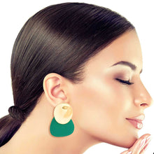 Load image into Gallery viewer, Green and Gold Wooden Studs
