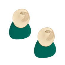 Load image into Gallery viewer, Green and Gold Wooden Studs
