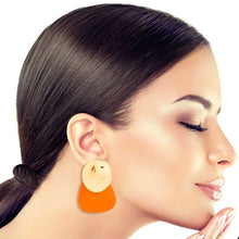 Load image into Gallery viewer, Orange and Gold Wooden Studs
