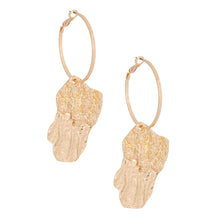 Load image into Gallery viewer, Gold Melted Metal Hoops

