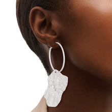 Load image into Gallery viewer, Silver Melted Metal Hoops
