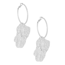 Load image into Gallery viewer, Silver Melted Metal Hoops
