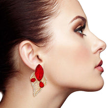 Load image into Gallery viewer, Elegant Red Leaf Stud
