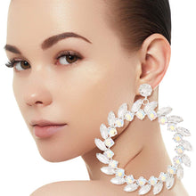 Load image into Gallery viewer, XL Silver Crystal Wreath Earrings
