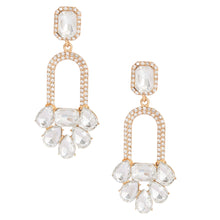 Load image into Gallery viewer, Gold Arched Crystal Earrings
