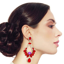 Load image into Gallery viewer, Red Gold Elegant Teardrops
