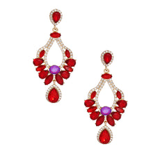 Load image into Gallery viewer, Red Gold Elegant Teardrops

