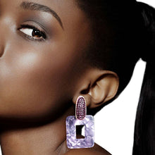 Load image into Gallery viewer, Purple Marbled Stone Earrings
