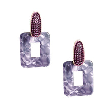 Load image into Gallery viewer, Purple Marbled Stone Earrings
