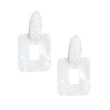 Load image into Gallery viewer, White Marbled Stone Earrings
