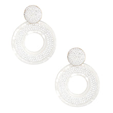 Load image into Gallery viewer, White Stone Marbled Ring Earrings
