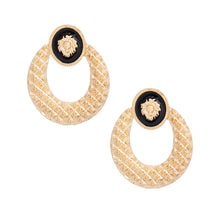 Load image into Gallery viewer, Stud Gold Medium Door Knocker Earrings for Women
