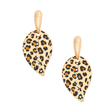 Load image into Gallery viewer, Dangle Gold Leopard Medium Leaf Earrings for Women
