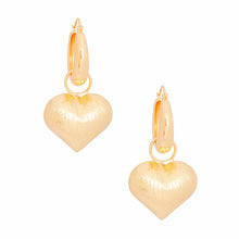 Load image into Gallery viewer, Hoop Gold Medium Chunky Heart Earrings for Women
