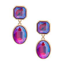 Load image into Gallery viewer, Clip On Purple Medium Crystal Earrings for Women
