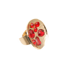 Load image into Gallery viewer, Red Oval Crystal Ring
