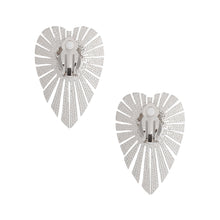 Load image into Gallery viewer, Silver Clipped Heart Clip Ons
